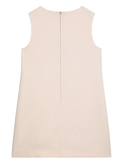 Dolce & Gabbana Logo-embroidered Sleeveless Dress In Brown