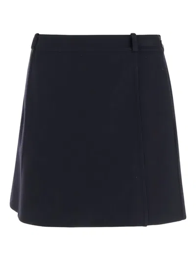 Jil Sander Wool Mini Skirt In Blue