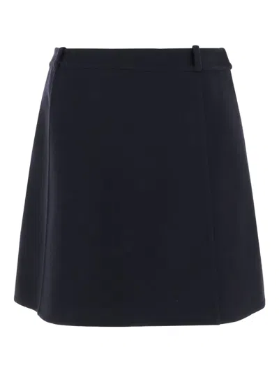 Jil Sander Wool Mini Skirt In Blue