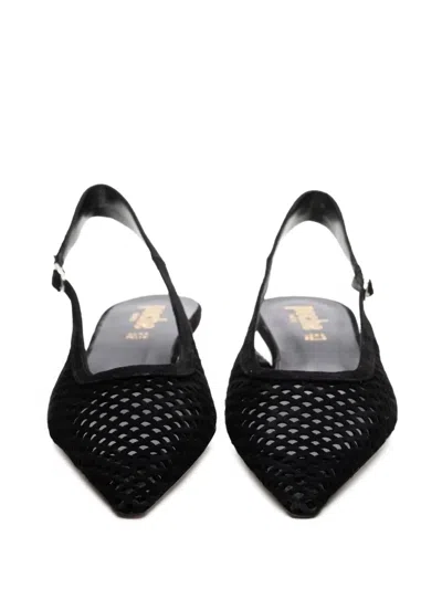 Poche Paris Perforated Slingback Flat Pumps