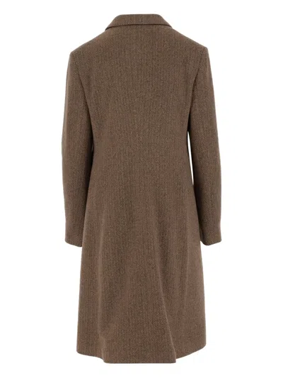 Polo Ralph Lauren Herringbone Single-breasted Coat In Green