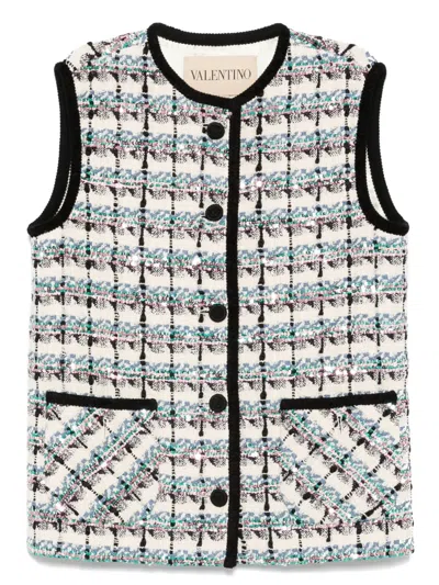 Valentino Button-up Vest In Brown