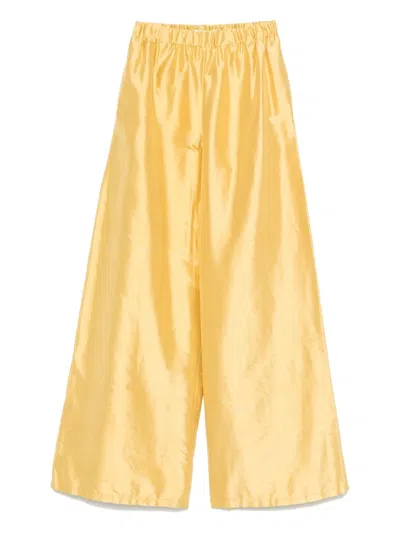 Sportmax Silk Trousers In Yellow