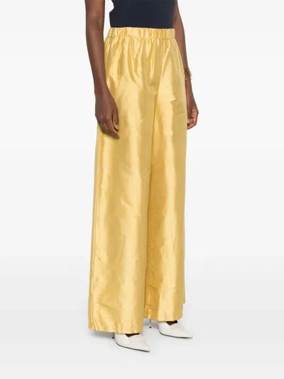 Sportmax Silk Trousers In Yellow