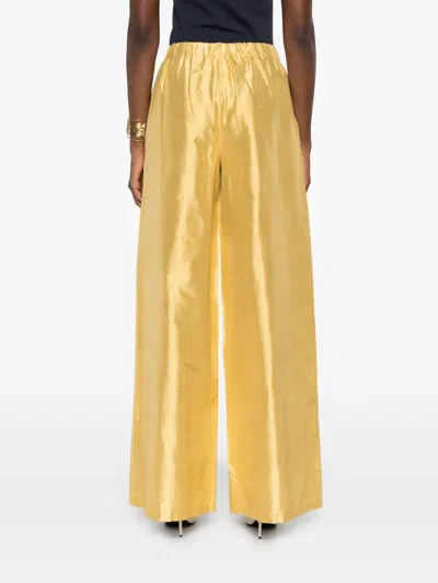 Sportmax Silk Trousers In Yellow