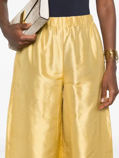 Sportmax Silk Trousers In Yellow