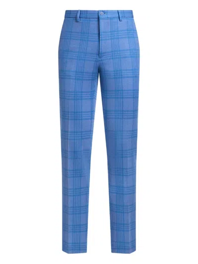 Etro Checked Tailored Trousers In Blue