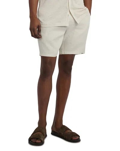 Onia Linen Fixed Waist 7.5 Shorts In Neutral