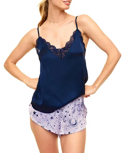 Adore Me Linny Pajama Camisole & Shorts Set In Blue