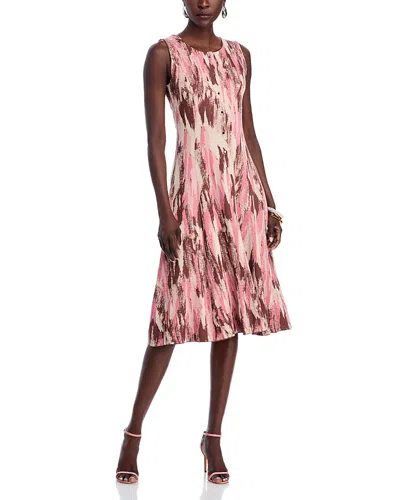 Misook Fit And Flare Dress In Pink