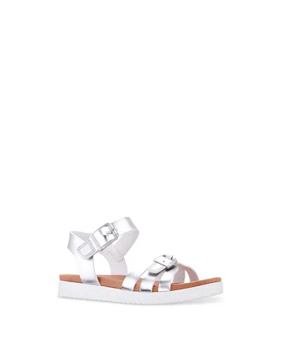 Nina Big Girls Lacey Season Fastening Strap Sandals In White