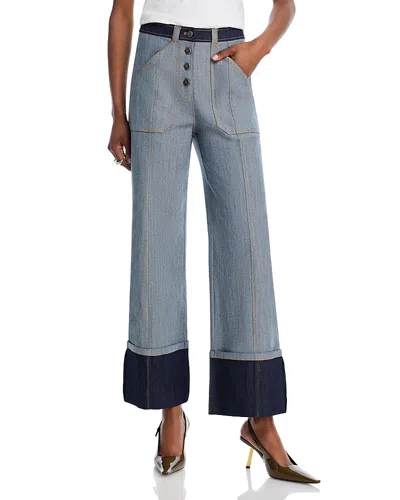 Cinq À Sept Cinq A Sept Cuffed Benji Jeans In Light Indigo In Blue