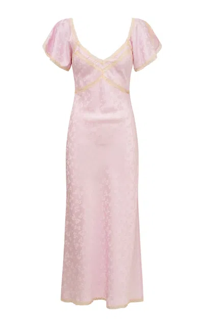 Loveshackfancy Eline Jacquard Maxi Dress In Pink
