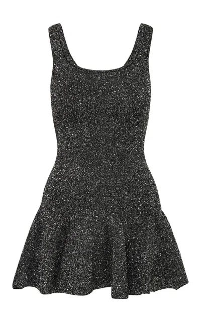 Loveshackfancy Sarajane Sequined Mini Dress In Black