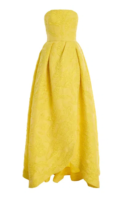 Monique Lhuillier Strapless Ball Gown With Tulip Pleated Skirt