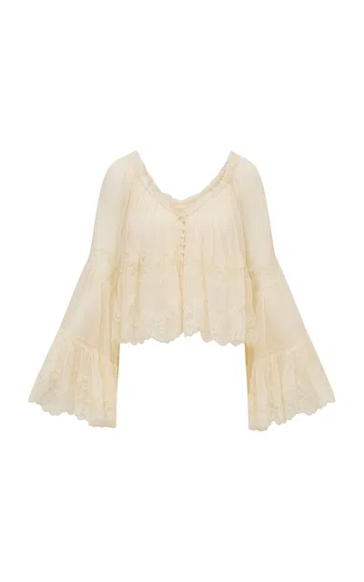 Loveshackfancy Darline Chiffon Silk Top