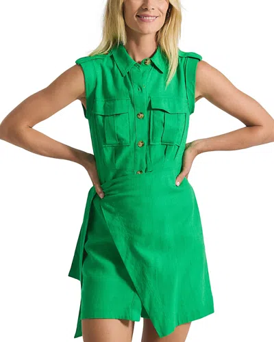 Derek Lam 10 Crosby Giselle Tie Front Mini Cargo Dress In Green