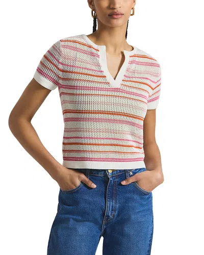Derek Lam 10 Crosby Andy Stripe Corded Mesh Cotton Blend Sweater In Multi