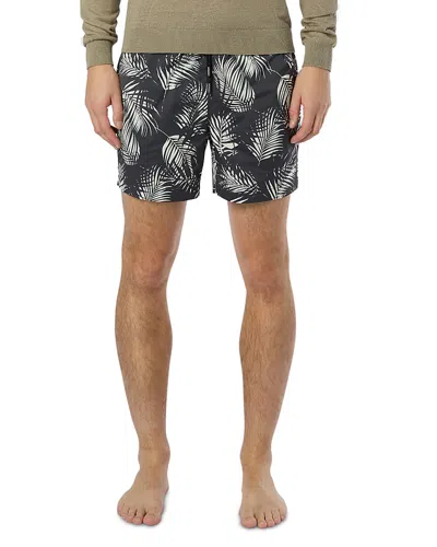 Onia Charles Straight-leg Mid-length Printed Swim Shorts In Black