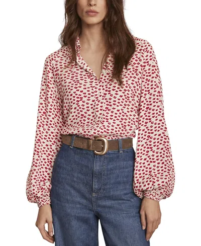 Mint Velvet Lips Print Crop Shirt