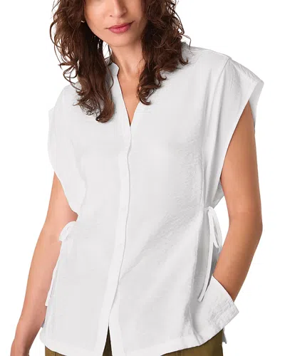 Whistles Womens White Side-tie Button-down Woven Shirt In White