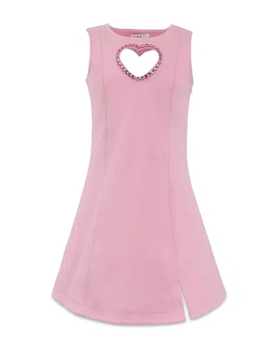 Lola + The Boys Girls' Crystal Heart Dress - Little Kid, Big Kid In Pink