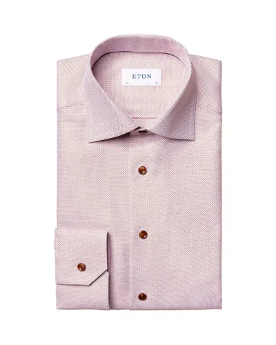 Eton Textured Button-front Shirt In Purple