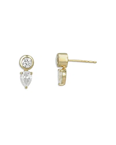 Moon & Meadow 14k Yellow Gold Lab Grown Diamond Mixed Cut Bezel Stud Earrings