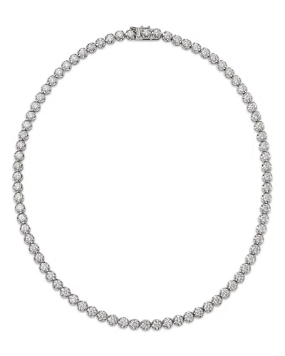 Bloomingdale's Fine Collection Certified Diamond Crown Set Tennis Necklace In 14k White Gold, 16.0 Ct. T. W.