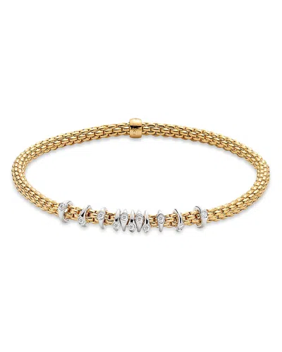 Fope 18k Yellow Gold Prima Diamond Flex'it Bracelet In Gold