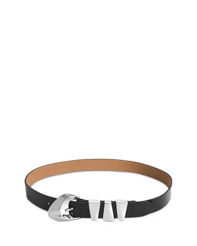 Ettika Modern Western Leather Belt In Black