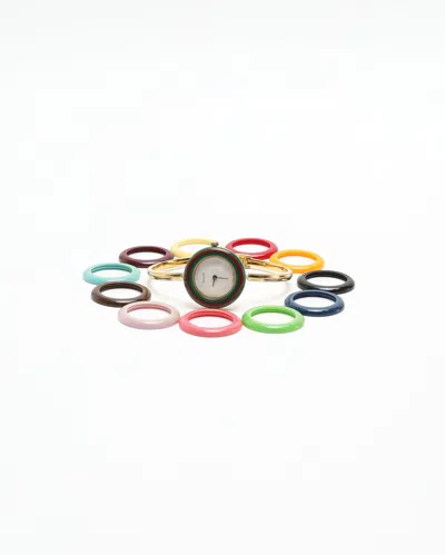 Gucci Change Bezel 26mm Ref 1100l Watch In Gold