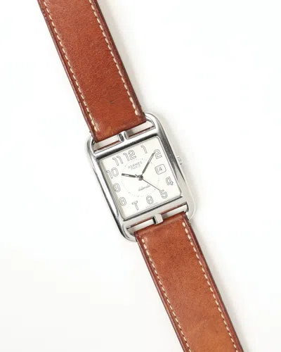 Pre-owned Hermes Hermès Cape Cod 29mm Ref Cc1.710 Full Set In Silver