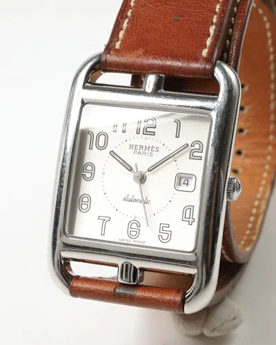 Pre-owned Hermes Hermès Cape Cod 29mm Ref Cc1.710 Full Set In Silver