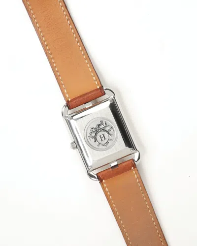 Pre-owned Hermes Hermès Cape Cod 29mm Ref Cc1.710 Full Set In Silver