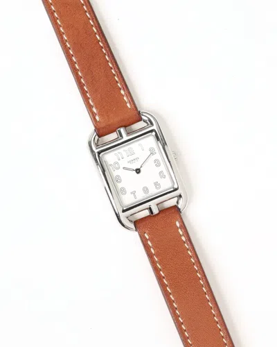 Pre-owned Hermes Hermès Cape Cod 23mm Ref Cc1.210 Full Set Watch In Silver