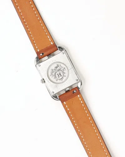 Pre-owned Hermes Hermès Cape Cod 23mm Ref Cc1.210 Full Set Watch In Silver