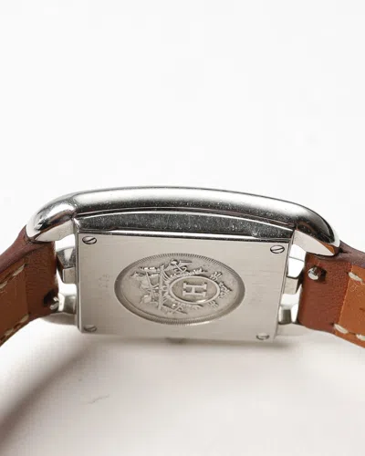 Pre-owned Hermes Hermès Cape Cod 23mm Ref Cc1.210 Full Set Watch In Silver