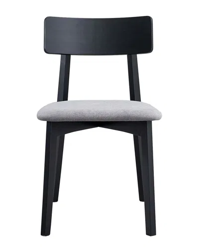 Acme Real Side Chair (set-2), Gray Linen & Black