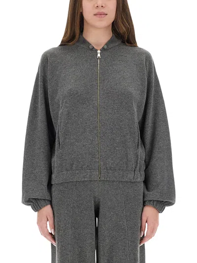 Fabiana Filippi Grey Wool Silk Cashmere Sweatshirts In Gray