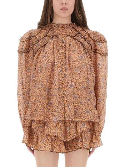 Isabel Marant Étoile Isabel Marant Etoile  Christa Blouse With Tapestry Print In Multi