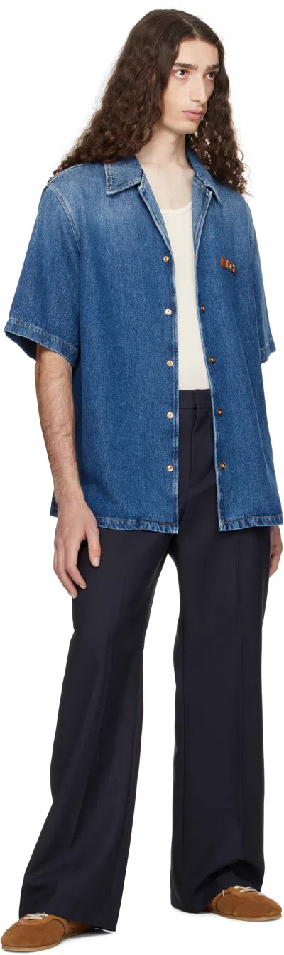 Versace Medusa Biggie Denim Jacket In Blue
