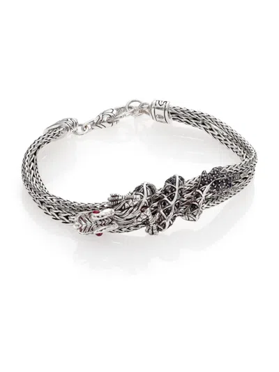 John Hardy Women's Naga Black Sapphire, Ruby & Sterling Silver Dragon 3-row Chain Bracelet