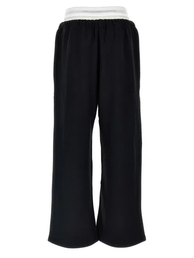 Alexander Wang T T By Alexander Wang 'wide Leg W/ Logo Elastic Exposed Brief' Joggers