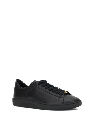 Valentino Royco Signature Brass Vlogo Low-top Sneakers In Black