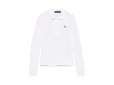 Pre-owned Polo Ralph Lauren Women's  Long Sleeve Polo Shirt In White