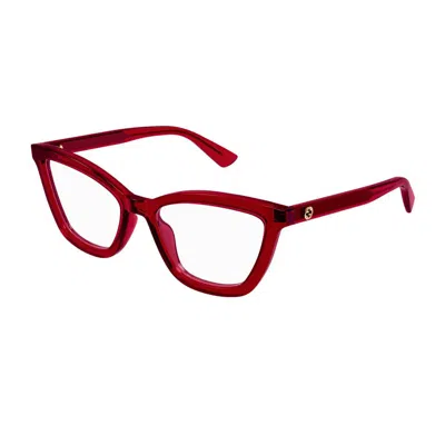 Gucci Gg1686o Linea Gg Logo Eyeglasses In Burgundy