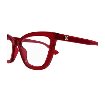 Gucci Gg1686o Linea Gg Logo Eyeglasses In Burgundy