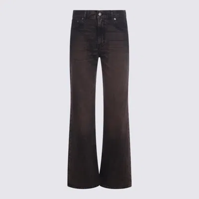 Haikure Flared Leg Trousers With Belt Loops In Brown