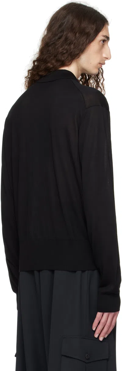 Versace Long-sleeved Cardigan In Black
